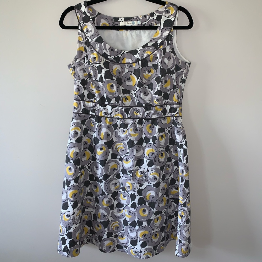 Boden gray and yellow sheath dress | sz 8P